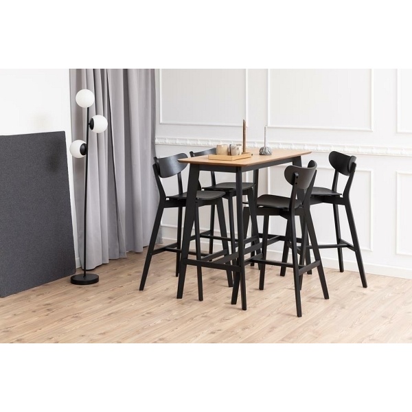 Stół barowy Roxby czarny/naturalny - ACTONA